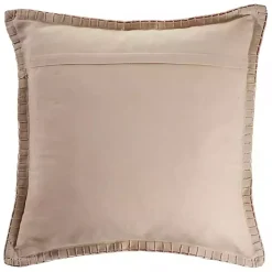 Clay Stitched Flange Velvet Throw Pillow