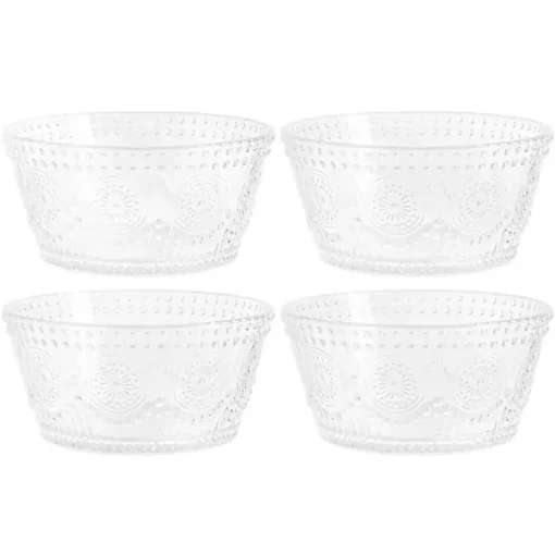 Clear Circa Hobnail Bowls, Set of 4