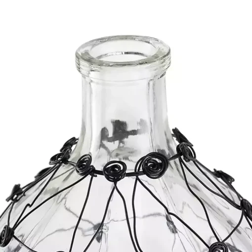 Clear Fishnet Wire Wrapped Vase