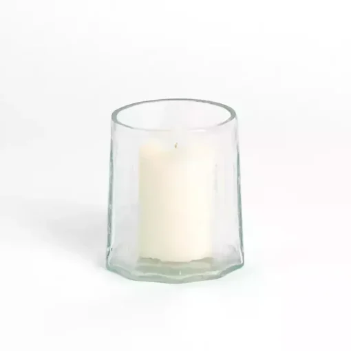 Clear Hammered Glass Hurricane, 5 in.