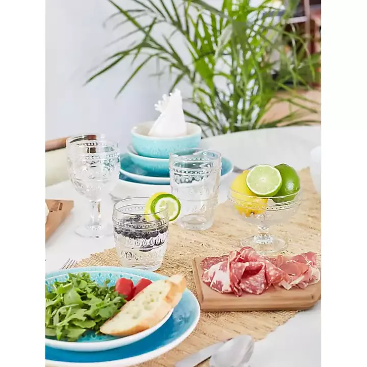 Clear Textured Highball Glasses, Set of 4