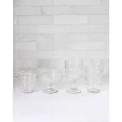 Clear Textured Highball Glasses, Set of 4