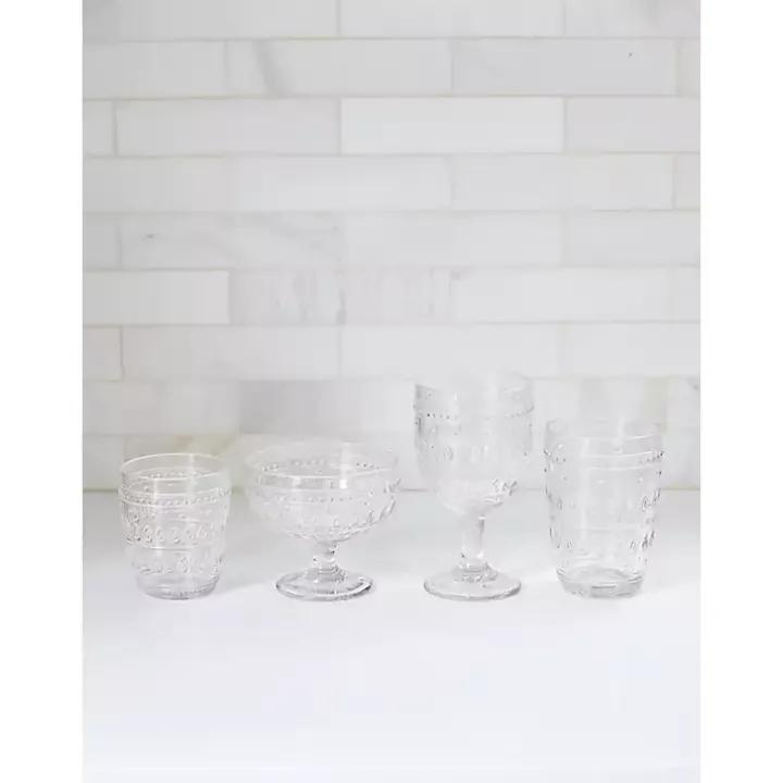 Clear Textured Highball Glasses, Set of 4
