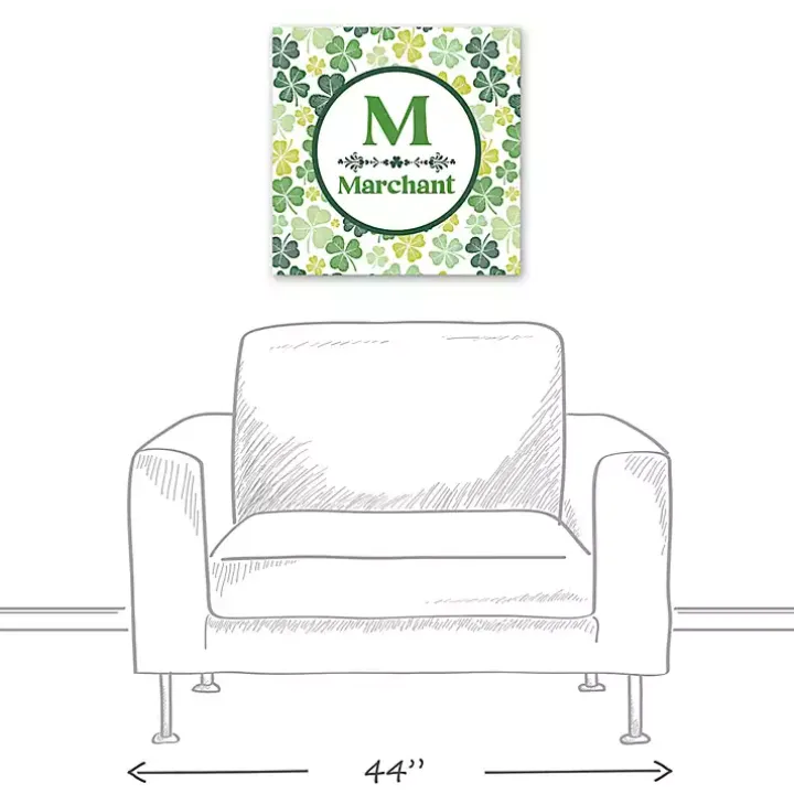 Clover Personalized Monogram Canvas Wall Plaque