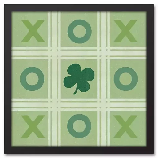 Clover Tic Tac Toe Framed Canvas Art Print