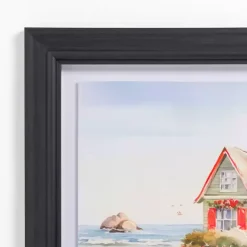 Coastal Christmas Cottage I Framed Art Print