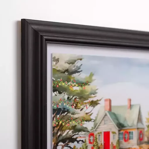 Coastal Christmas Cottage II Framed Art Print