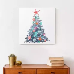 Coastal Christmas Tree Canvas Art Print