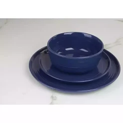 Cobalt Blue Linear Cereal Bowls, Set of 6