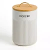 Coffee Ribbed Ceramic Canister
