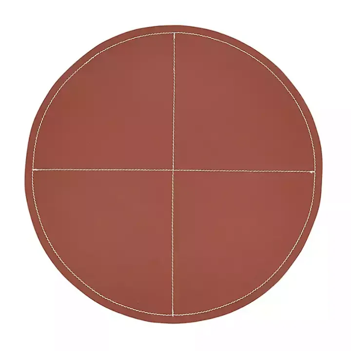 Cognac Faux Leather Placemats, Set of 4