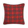 Collie Red Plaid Christmas Pillow