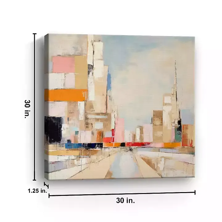 Colorblock Skyline Canvas Art Print