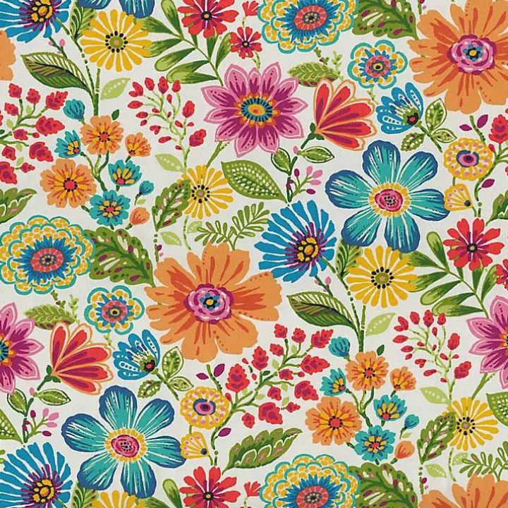 Colorful Floral Outdoor Seat Cushions, Set of 2