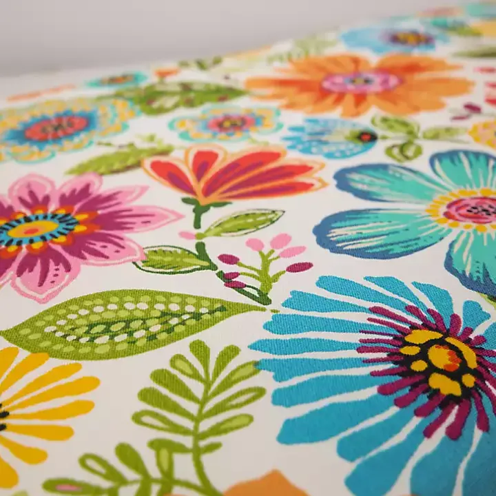 Colorful Floral Outdoor Seat Cushions, Set of 2