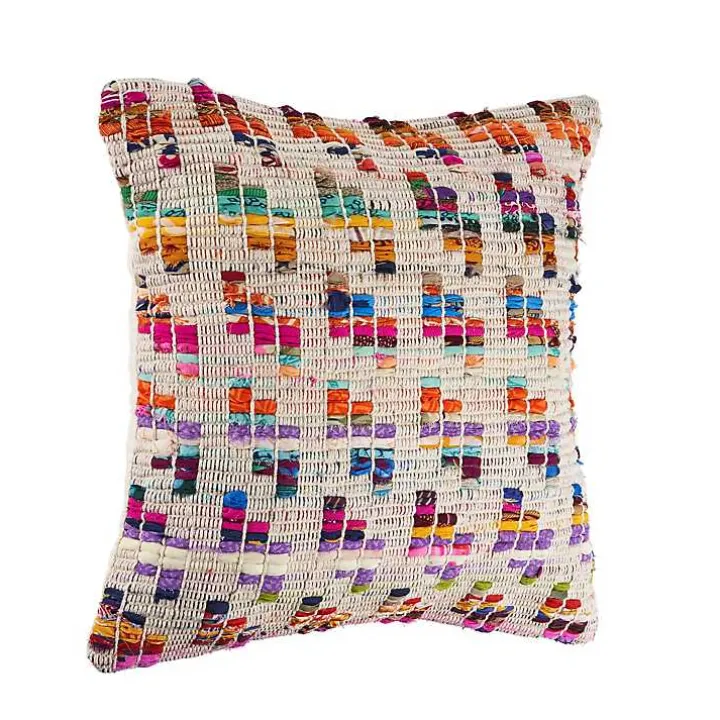 Colorful Geometric Handwoven Throw Pillow
