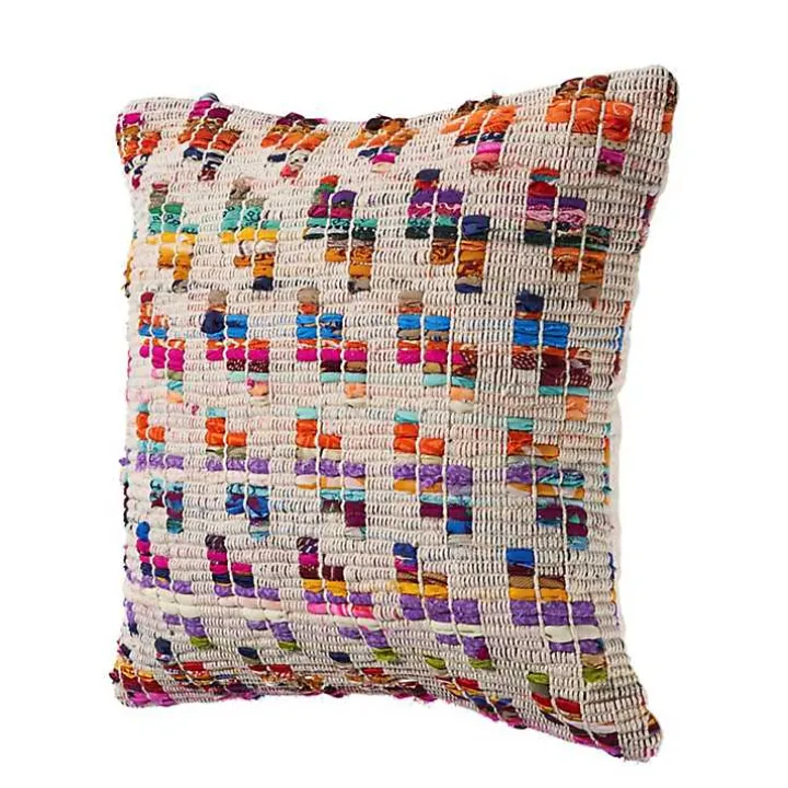 Colorful Geometric Handwoven Throw Pillow