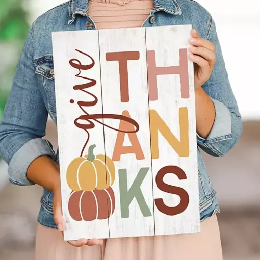 Colorful Give Thanks Wall Plaque