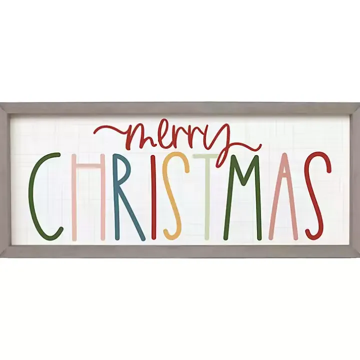 Colorful Merry Christmas Wall Plaque