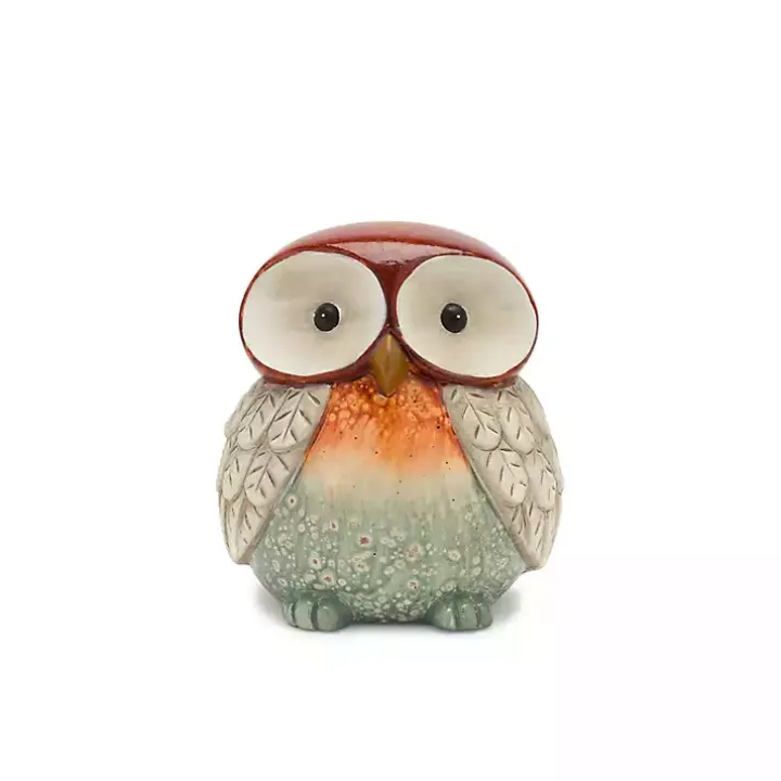 Colorful Owl Figurines, Set of 2