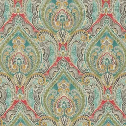 Colorful Paisley Outdoor Seat Cushions, Set of 2