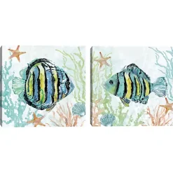 Colorful Swim Canvas Art Prints, Set of 2