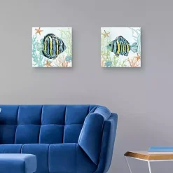 Colorful Swim Canvas Art Prints, Set of 2