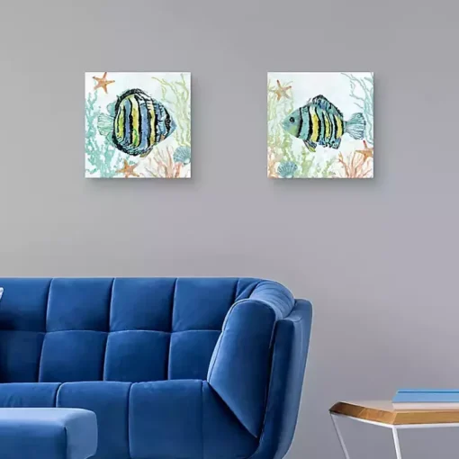 Colorful Swim Canvas Art Prints, Set of 2
