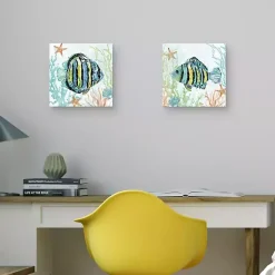 Colorful Swim Canvas Art Prints, Set of 2