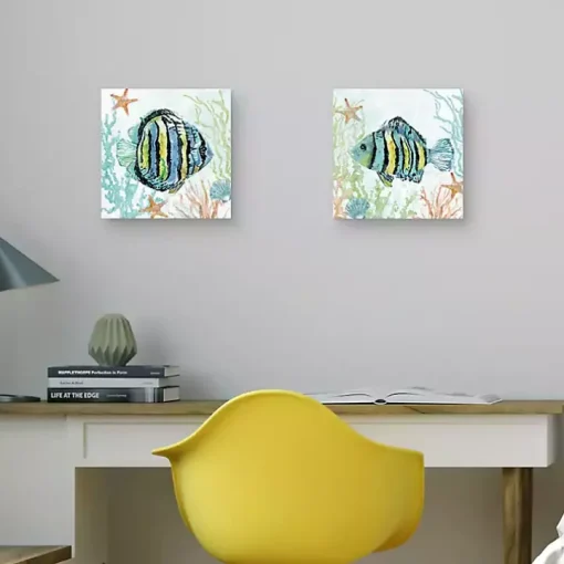 Colorful Swim Canvas Art Prints, Set of 2
