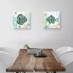 Colorful Swim Canvas Art Prints, Set of 2