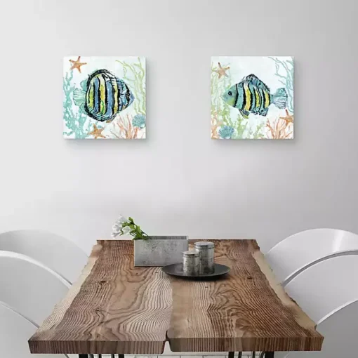 Colorful Swim Canvas Art Prints, Set of 2