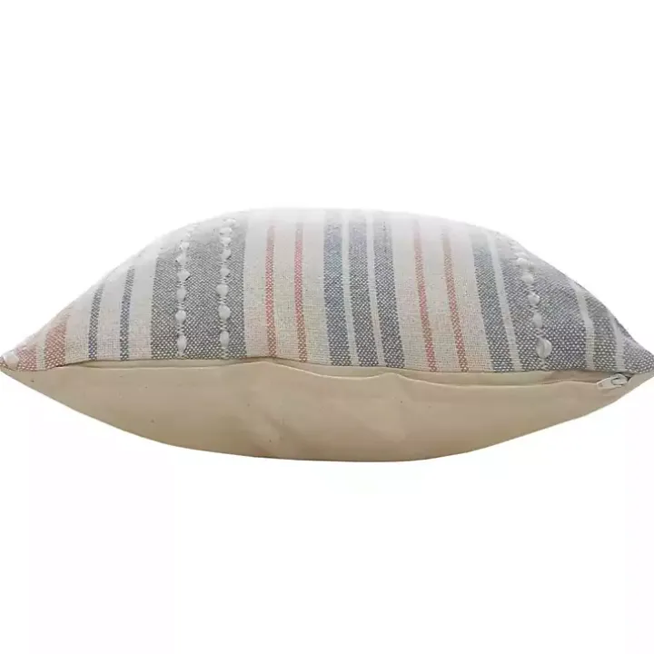 Colorful Textured Striped Accent Pillow