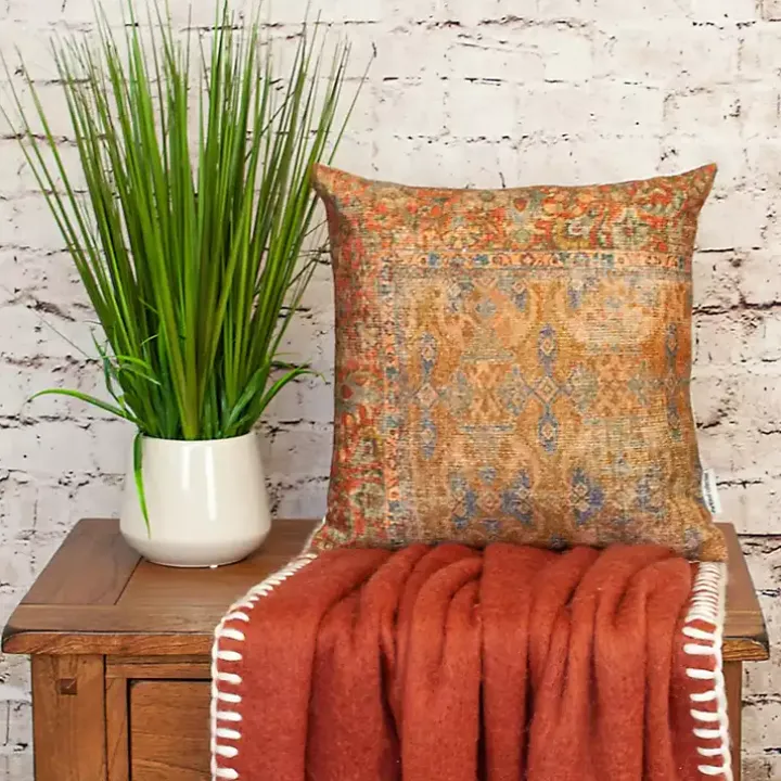Colorful Woven Tapestry Pillow