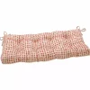 Coral Checkered Outdoor Settee Cushion