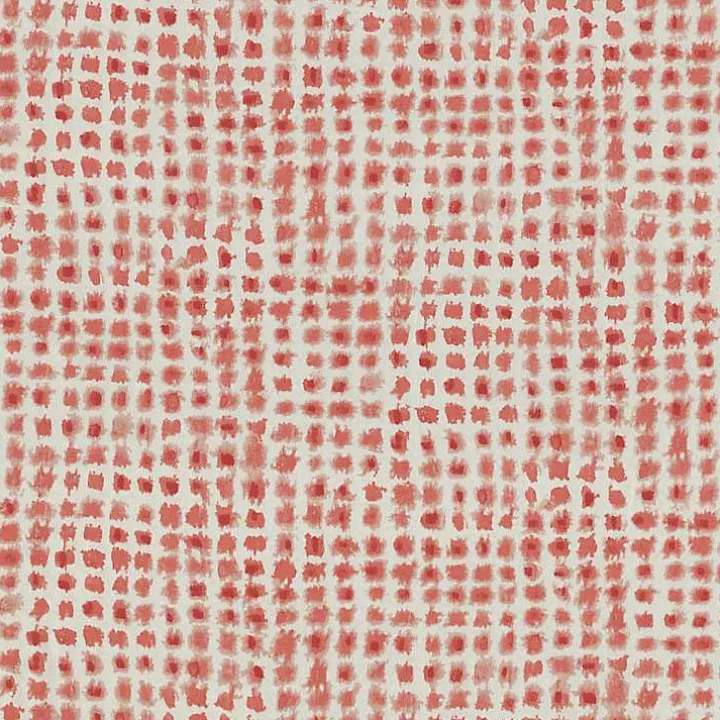 Coral Checkered Outdoor Settee Cushion