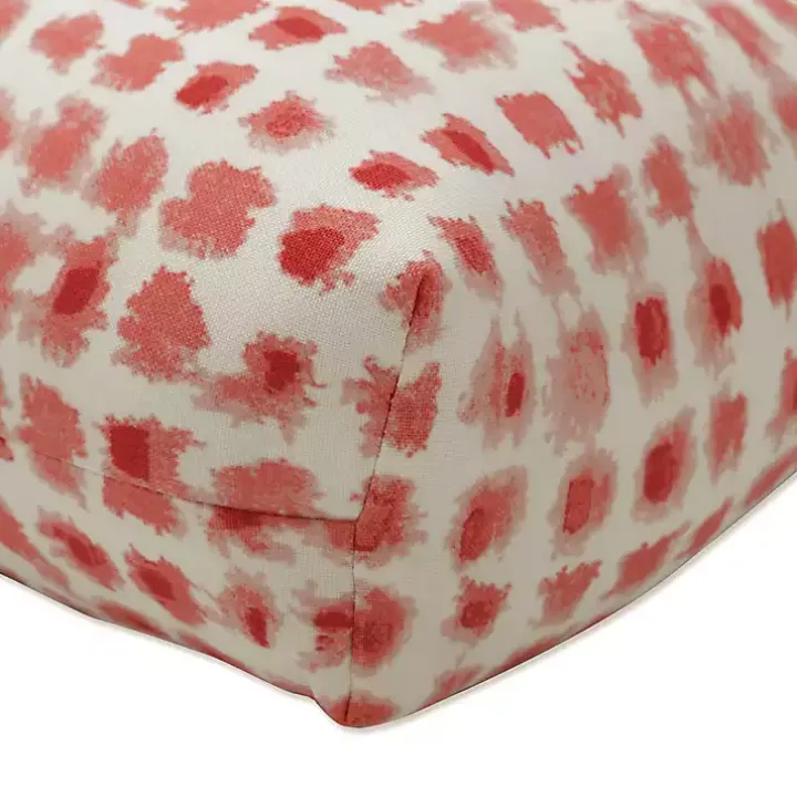 Coral Checkered Outdoor Settee Cushion