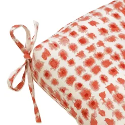 Coral Checkered Outdoor Settee Cushion