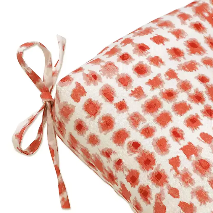 Coral Checkered Outdoor Settee Cushion