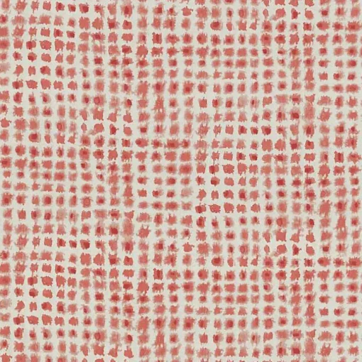 Coral Checkered Wicker Chair Cushions, Set of 2