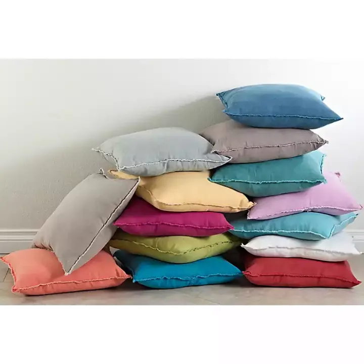 Coral Fringed Edge Pillow