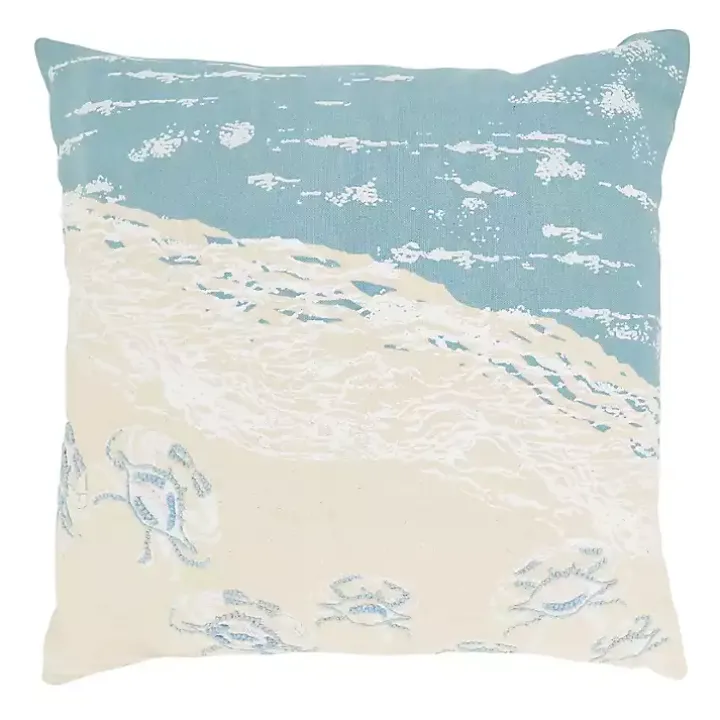 Crabs by the Sea Throw Pillow