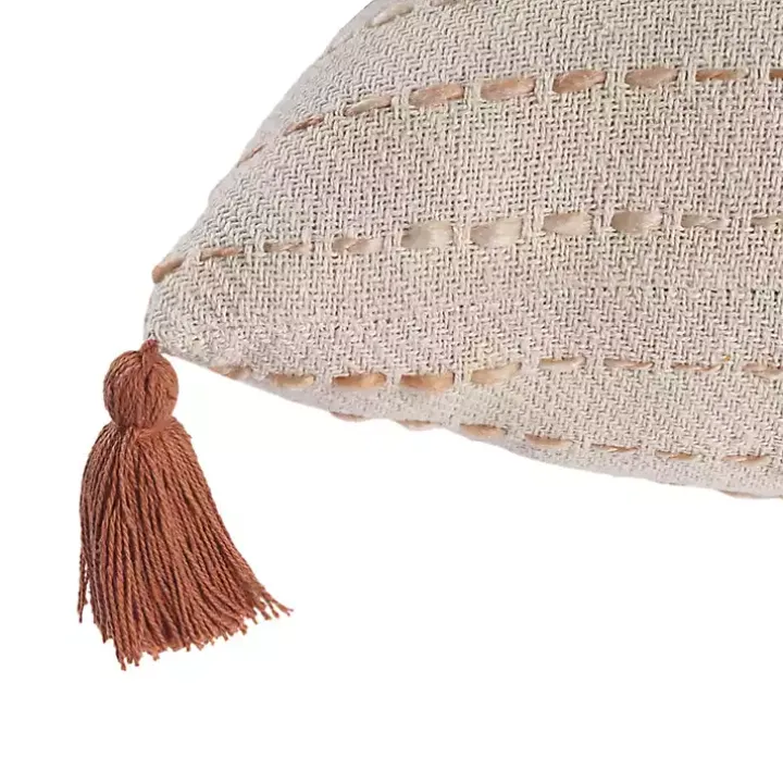 Cream & Terracotta Ombre Dash Throw Pillow