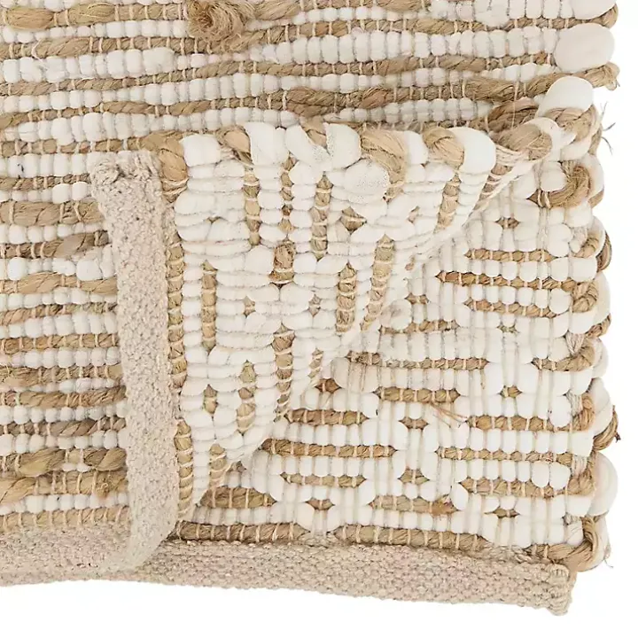 Cream and Tan Woven Diamond Table Runner