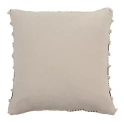 Cream Block Print Throw Pillow