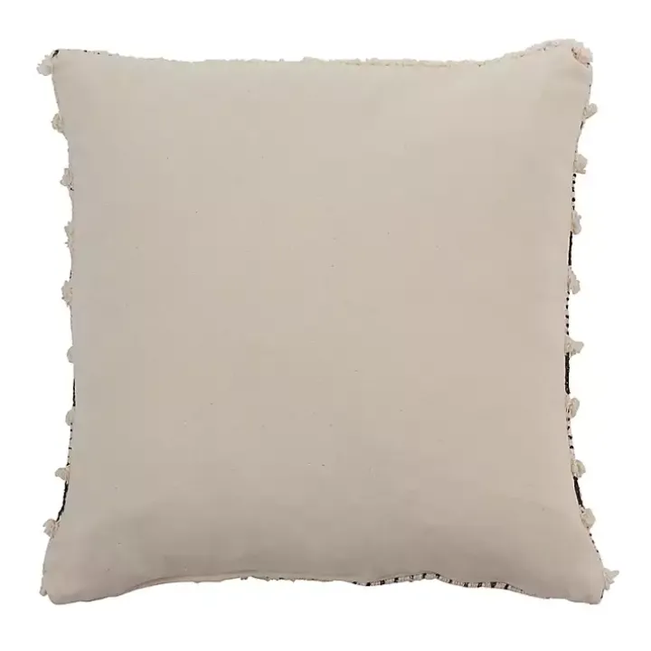 Cream Block Print Throw Pillow