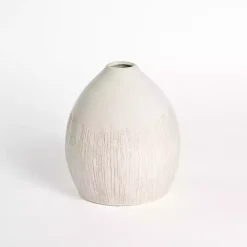 Cream Ceramic Luca Vase, 12 in.