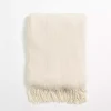 Cream Chenille Ribbed Throw