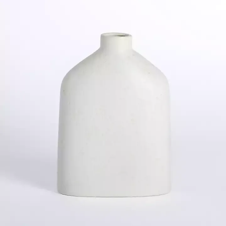 Cream Distressed Ceramic Tabletop Vase, 12 in.