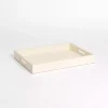 Cream Faux Leather Decorative Tray